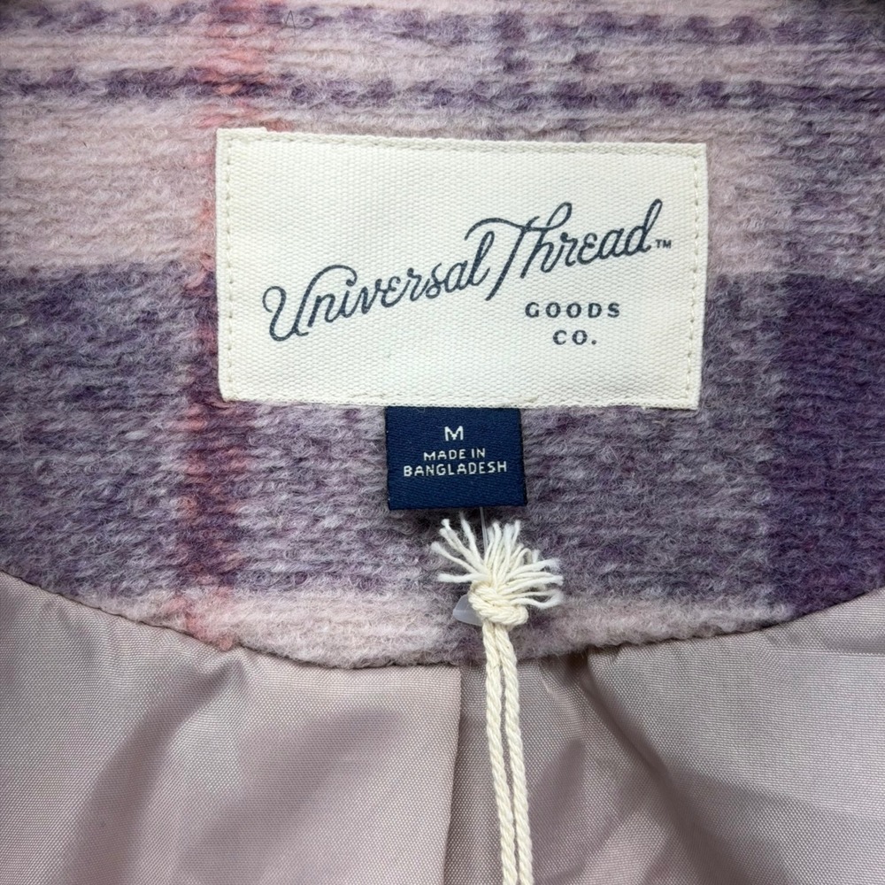Universal Thread Purple Plaid Shacket Womens M Button Front Shirt Jacket NWT New - Picture 11 of 16